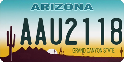 AZ license plate AAU2118