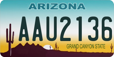 AZ license plate AAU2136