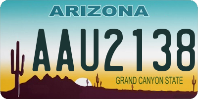 AZ license plate AAU2138