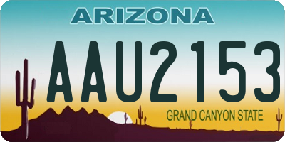 AZ license plate AAU2153