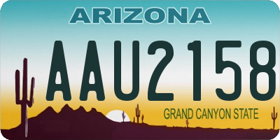 AZ license plate AAU2158