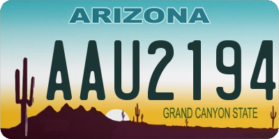 AZ license plate AAU2194