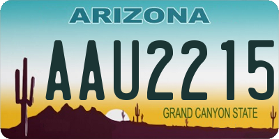 AZ license plate AAU2215