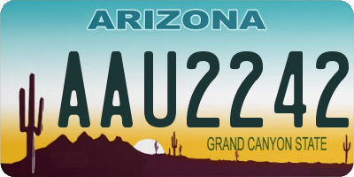 AZ license plate AAU2242