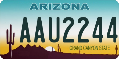 AZ license plate AAU2244