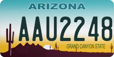 AZ license plate AAU2248