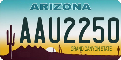 AZ license plate AAU2250
