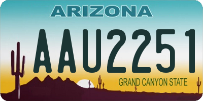 AZ license plate AAU2251