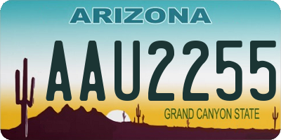 AZ license plate AAU2255