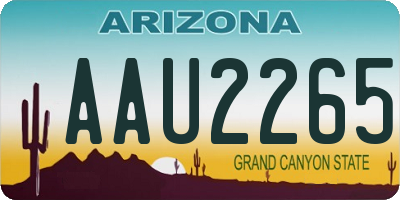 AZ license plate AAU2265