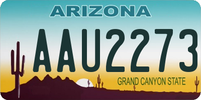 AZ license plate AAU2273