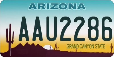 AZ license plate AAU2286