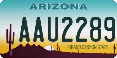AZ license plate AAU2289