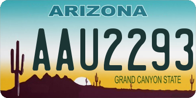 AZ license plate AAU2293