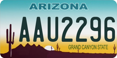 AZ license plate AAU2296