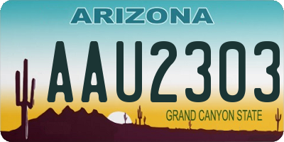 AZ license plate AAU2303