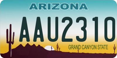 AZ license plate AAU2310