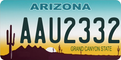 AZ license plate AAU2332