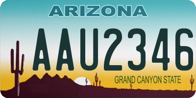 AZ license plate AAU2346