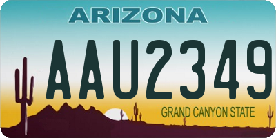 AZ license plate AAU2349