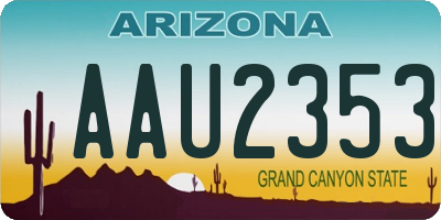 AZ license plate AAU2353