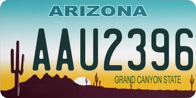 AZ license plate AAU2396