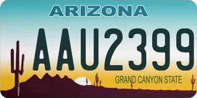 AZ license plate AAU2399