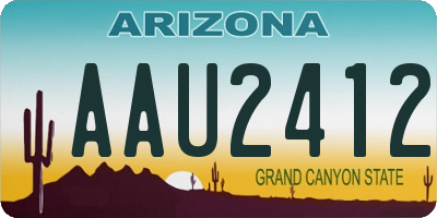 AZ license plate AAU2412