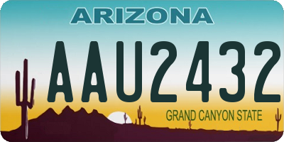 AZ license plate AAU2432