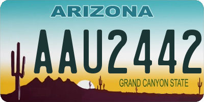 AZ license plate AAU2442