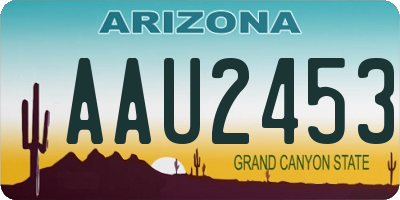AZ license plate AAU2453