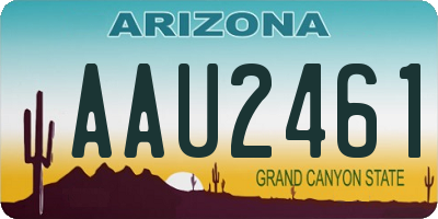 AZ license plate AAU2461
