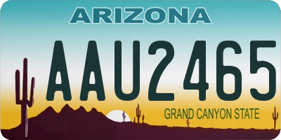 AZ license plate AAU2465