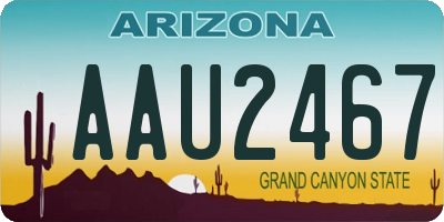 AZ license plate AAU2467