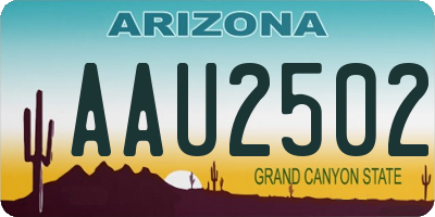 AZ license plate AAU2502