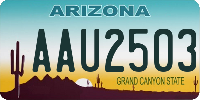 AZ license plate AAU2503