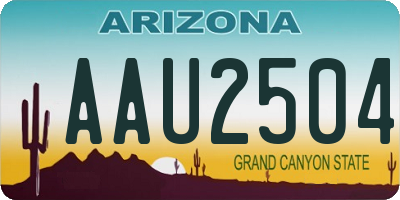 AZ license plate AAU2504