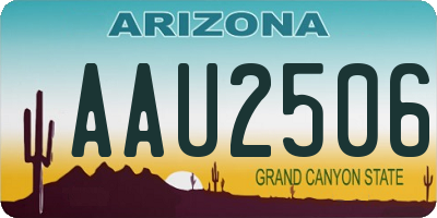 AZ license plate AAU2506