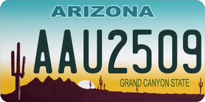 AZ license plate AAU2509