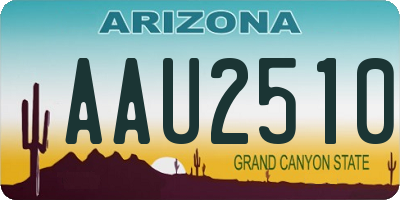 AZ license plate AAU2510