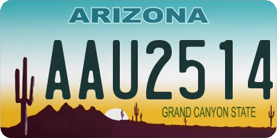 AZ license plate AAU2514