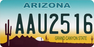 AZ license plate AAU2516