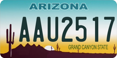 AZ license plate AAU2517