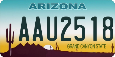 AZ license plate AAU2518