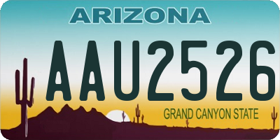 AZ license plate AAU2526