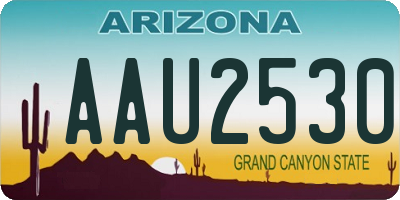 AZ license plate AAU2530