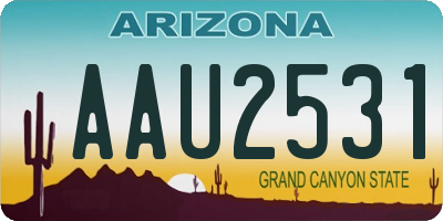 AZ license plate AAU2531