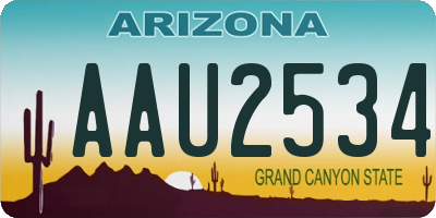 AZ license plate AAU2534