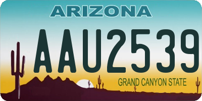 AZ license plate AAU2539