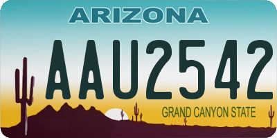 AZ license plate AAU2542